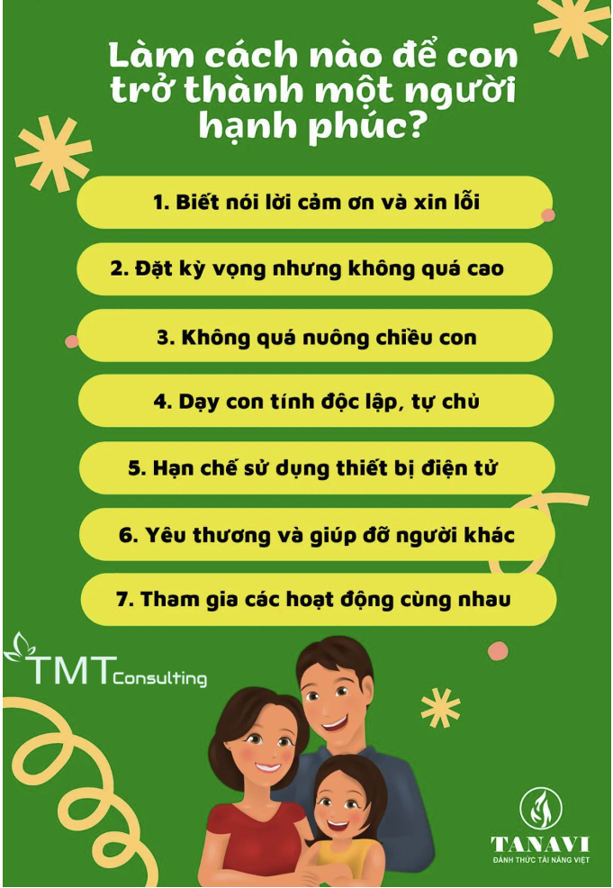 LÀM CÁCH NÀO ĐỂ CON TRỞ THÀNH MỘT NGƯỜI HẠNH PHÚC